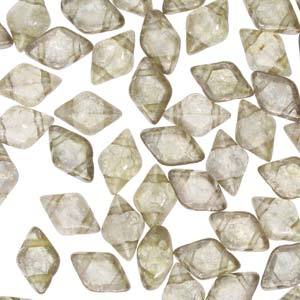 GemDuo 2-Hole Diamond Shaped Bead, Crystal Gleam Orange Glaze, GD0003-65515, 7.5 grams