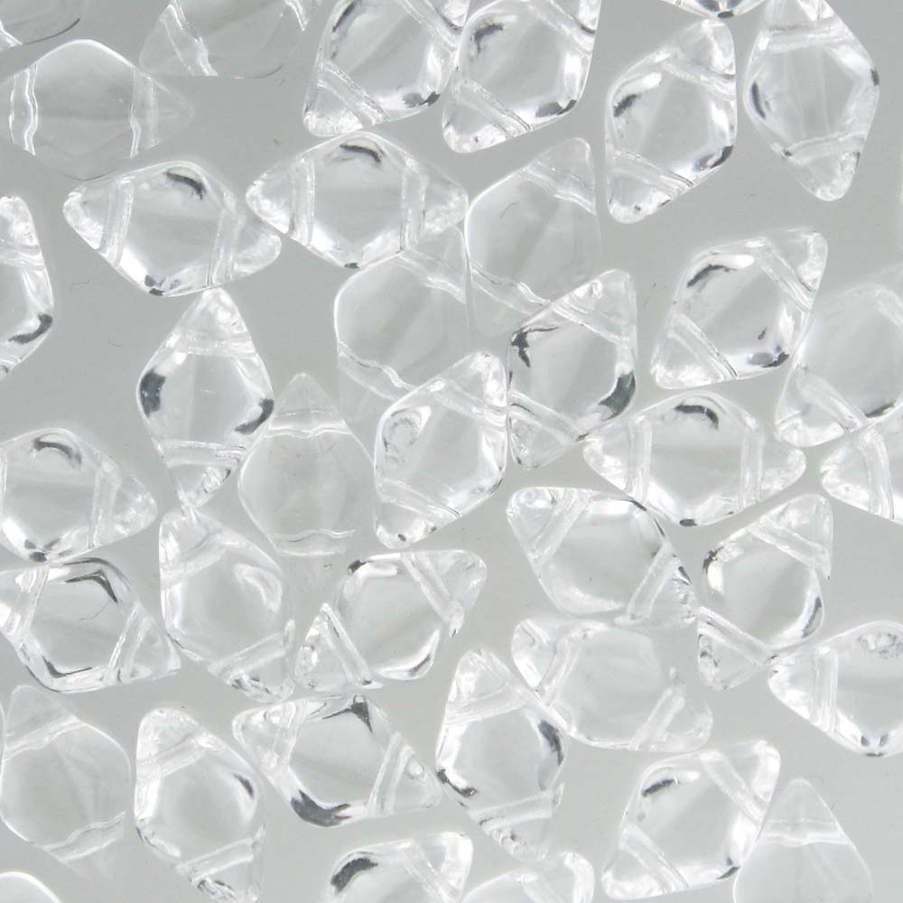 GemDuo 2-Hole Diamond Shaped Bead, Crystal, GD0003, 7.5 grams