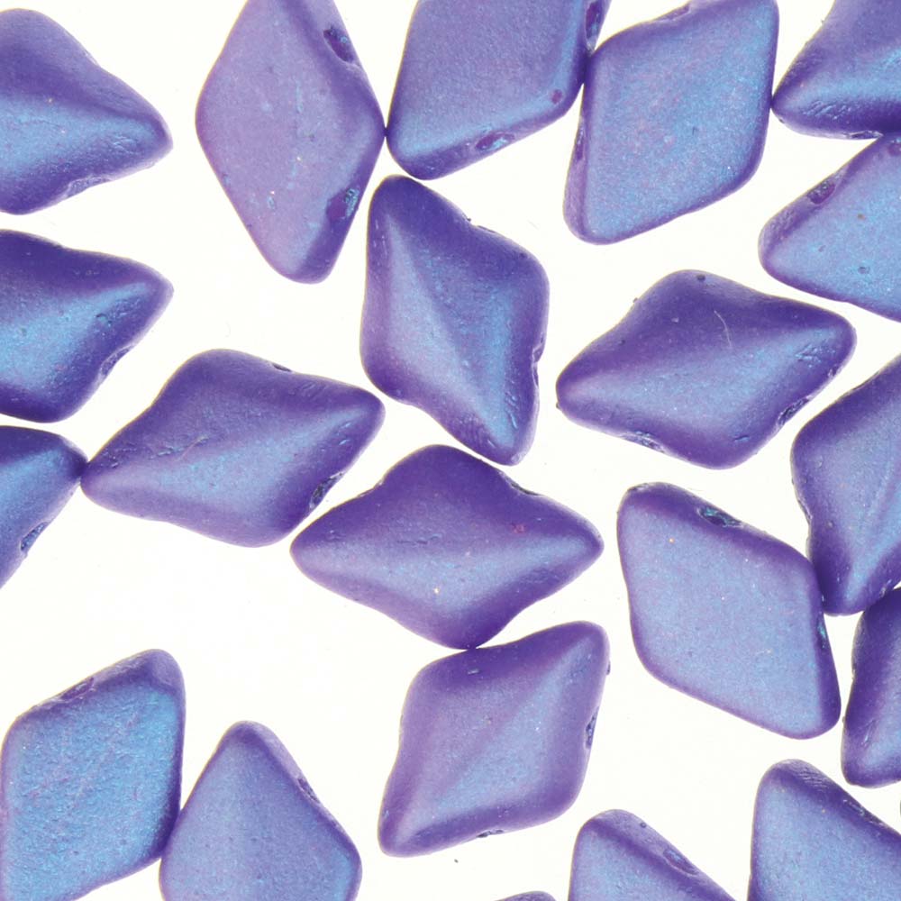 Mini GemDuo 2-Hole Diamond Shaped Bead, Tropical Blue Grape, 7.5 grams