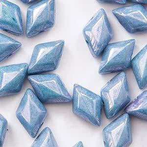 GemDuo 2-Hole Diamond Shaped Bead, Chalk Blue Luster , GD0300-14464, 7.5 grams