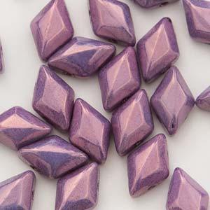 GemDuo 2-Hole Diamond Shaped Bead, Chalk Vega Purple, GD0300-15726, 7.5 grams