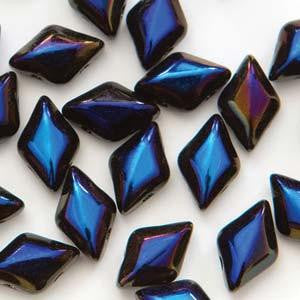 GemDuo 2-Hole Diamond Shaped Bead, Jet Azuro , GD2398-22201, 7.5 grams
