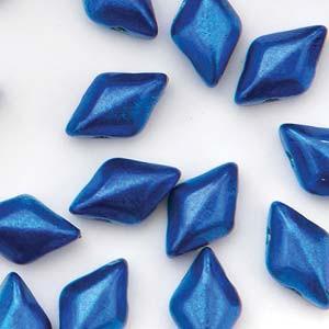Mini GemDuo 2-Hole Diamond Shaped Bead, Metalust Crown Blue, 7.5 grams