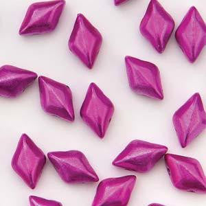 GemDuo 2-Hole Diamond Shaped Bead, Metalust Hot Pink , GD2398-24207, 7.5 grams