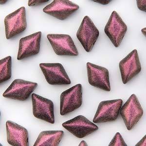 GemDuo 2-Hole Diamond Shaped Bead, Polychrome Plum, GD2398-94106, 7.5 grams