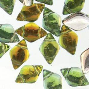GemDuo 2-Hole Diamond Shaped Bead, Backlit Hazel Sun, GD8013-29801, 7.5 grams