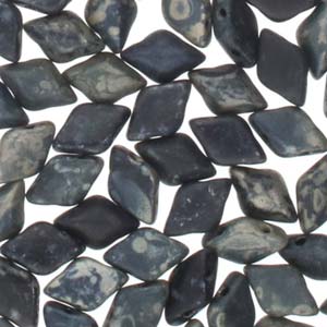 GemDuo 2-Hole Diamond Shaped Bead, Jet Matte Rembrandt, GD2398-83500, 7.5 grams