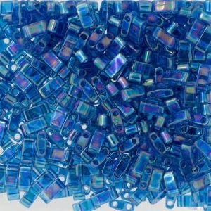 Miyuki Half Tila Bead, HTL-0291, Transparent Capri Blue AB