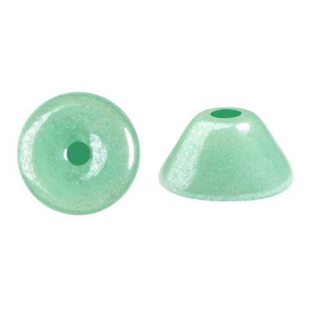 Konos Par Puca® Czech glass bead, Frost Jade Luster, 10 grams