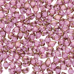 Mini GemDuo 2-Hole Diamond Shaped Bead, Crystal Violet Luster, 7.5 grams