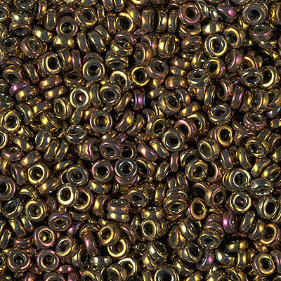 Miyuki 3mm Spacer Bead, Metallic Gold Iris, SPR3-0462, 8 grams