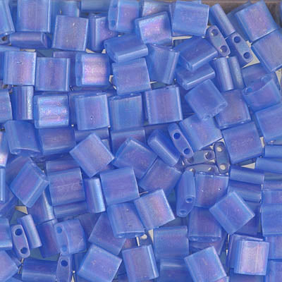 Miyuki Tila Bead, TL-0150FR, Matte Transparent Sapphire Blue AB, 5 grams