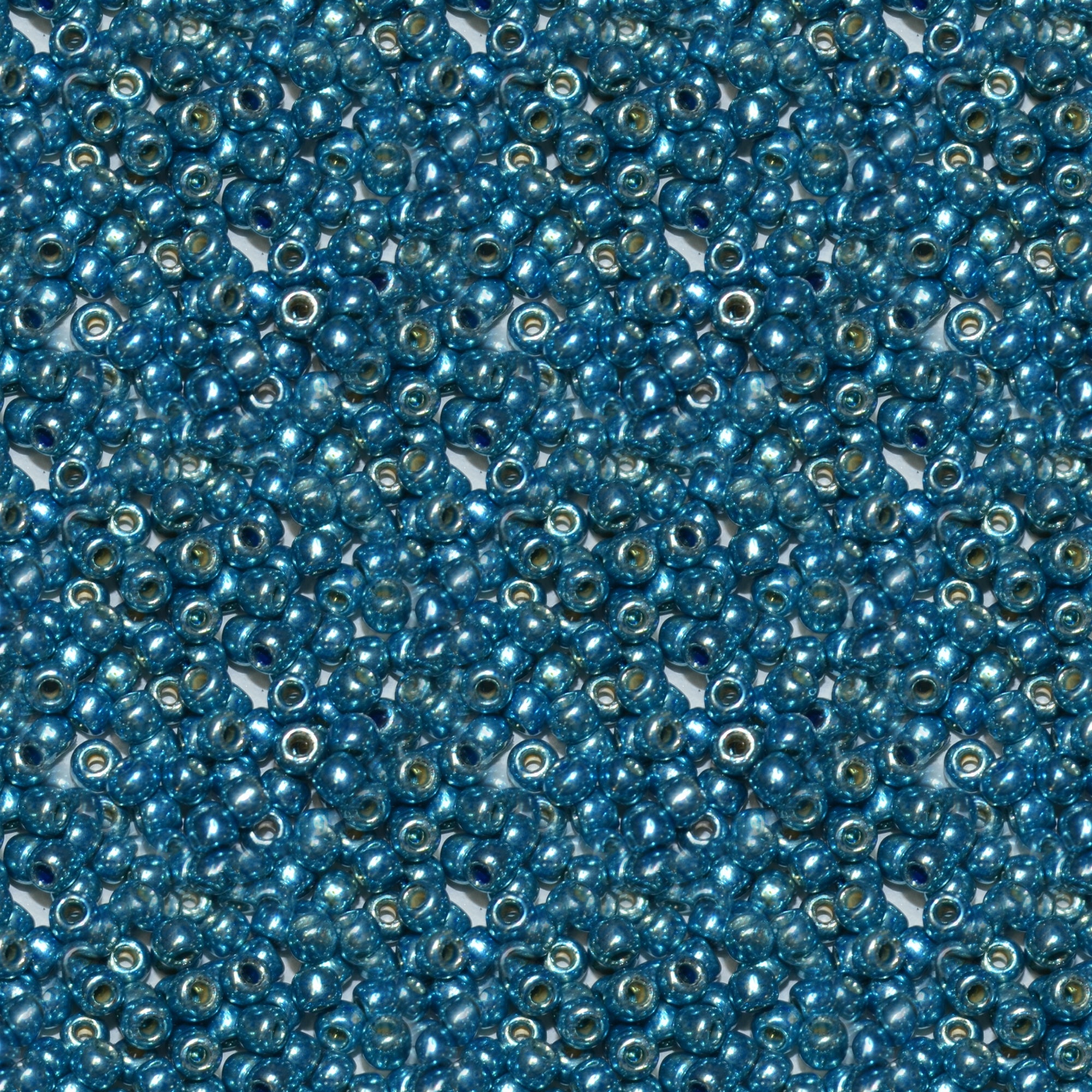 Toho 11/0 Round Japanese Seed Bead, #582PF, Light Teal Blue Galvanized PermaFinish