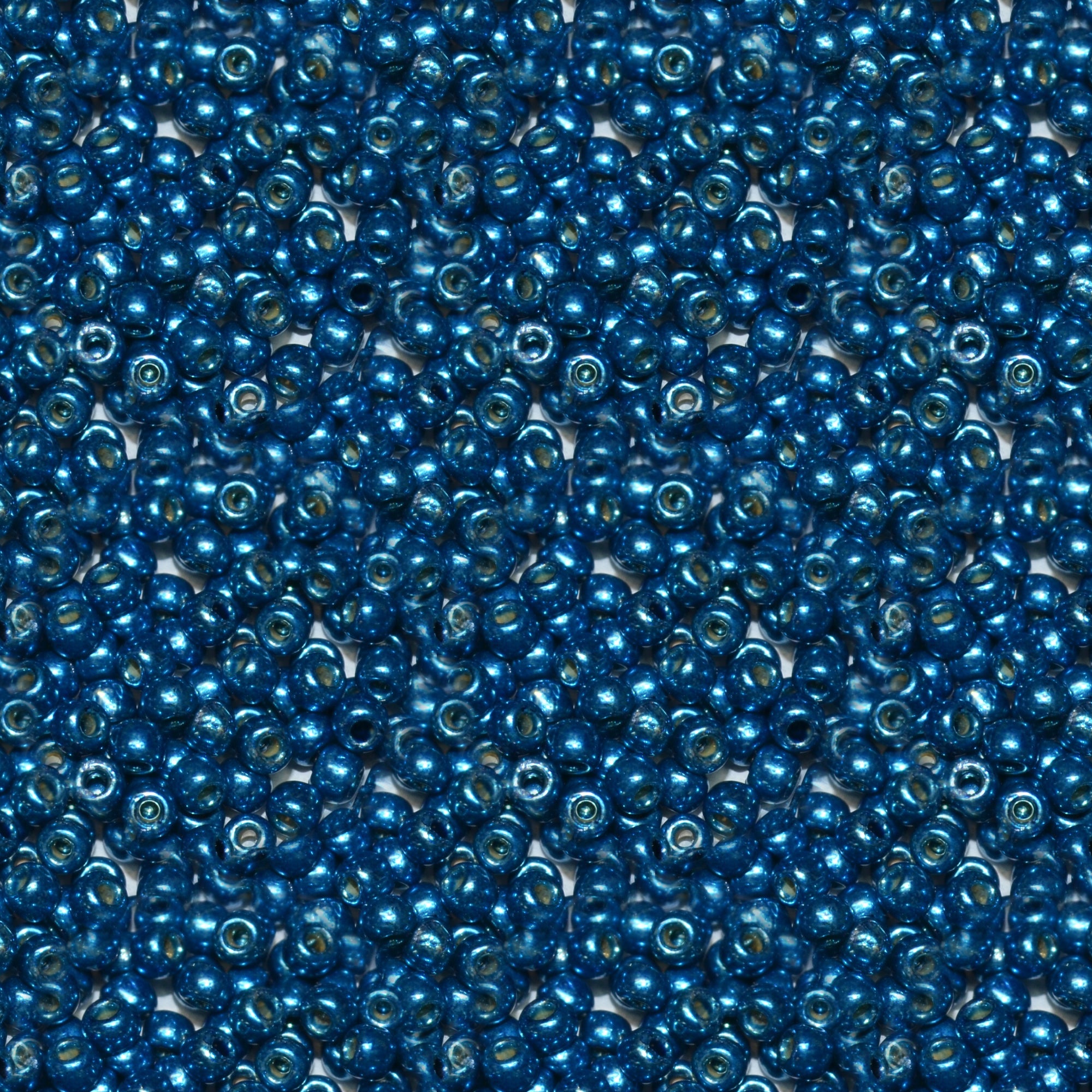 Toho 11/0 Round Japanese Seed Bead, #584PF, Dark Teal Blue Galvanized PermaFinish