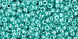 Toho 11/0 Round Japanese Seed Bead, TR11-132, Opaque Luster Turquoise - Barrel of Beads