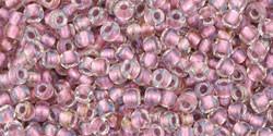 Toho 11/0 Round Japanese Seed Bead, TR11-267, Inside Color Crystal/Rose Gold Lined - Barrel of Beads