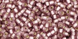 Toho 11/0 Round Japanese Seed Bead, TR11-26F, Silver Lined Frost Light Amethyst - Barrel of Beads