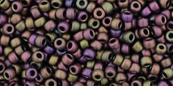 Toho 11/0 Round Japanese Seed Bead, TR11-85F, Frost Metallic Iris Purple - Barrel of Beads