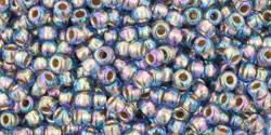 Toho 11/0 Round Japanese Seed Bead, TR11-997, Gilt Lined AB Light Sapphire - Barrel of Beads