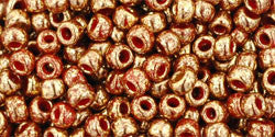 Toho 8/0 Round Japanese Seed Bead, TR8-1708, Gilded Marble Orange - Barrel of Beads