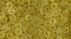 Toho 8/0 Round Japanese Seed Bead, TR8-2151, Inside Color Crystal Yellow - Barrel of Beads