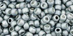 Toho 8/0 Round Japanese Seed Bead, TR8-565F, Matte Galvanized Grey Blue - Barrel of Beads