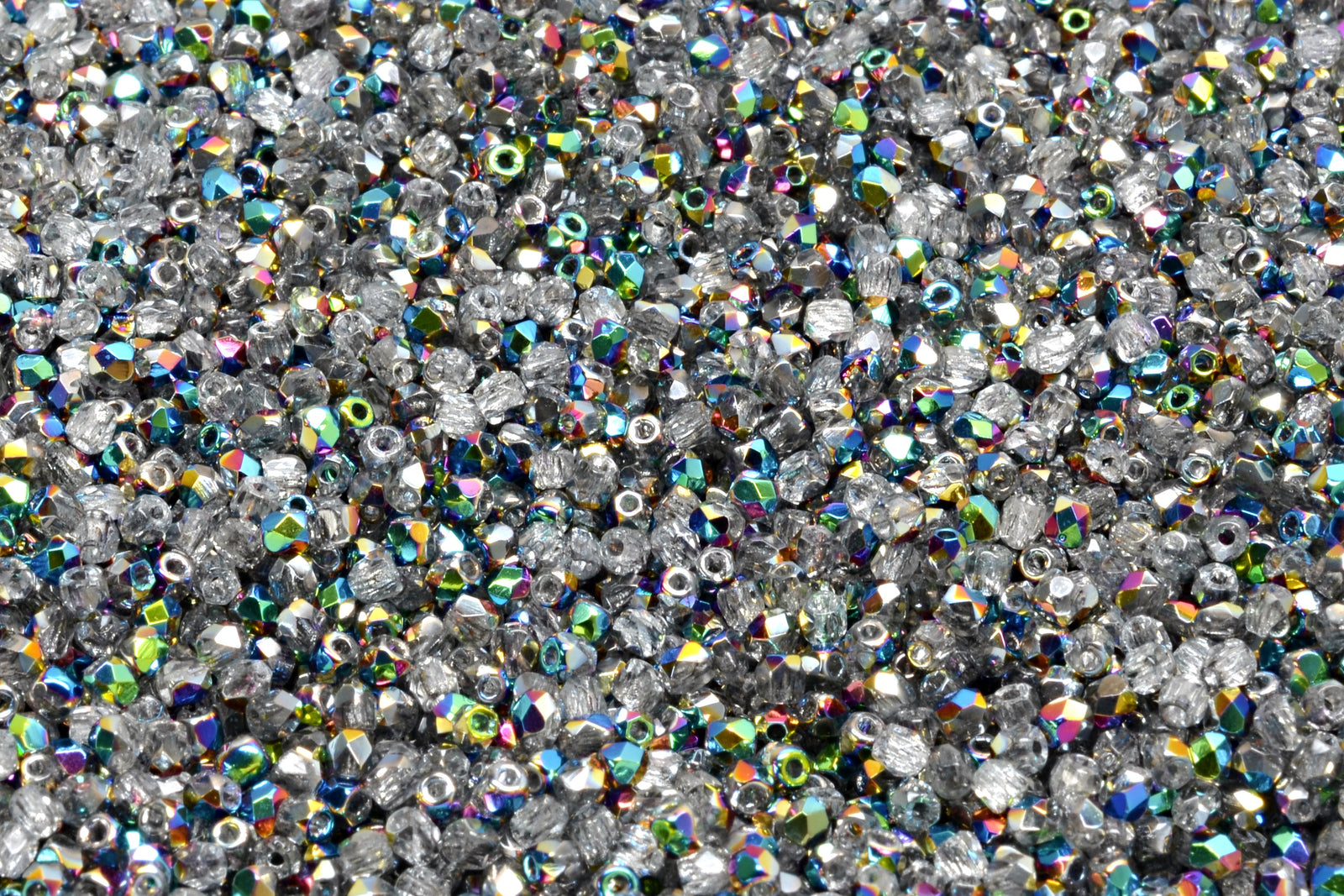 2mm Czech Fire Polish Beads