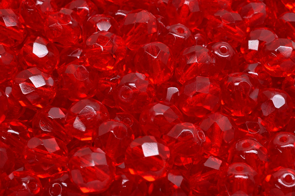 8mm Czech Fire Polish Beads