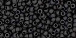 Toho 11/0 Round Japanese Seed Bead, TR11-49F, Opaque Frost Jet, 100 grams