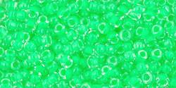 Toho 11/0 Round Japanese Seed Bead, TR11-805, Luminous Neon Green, 100 grams