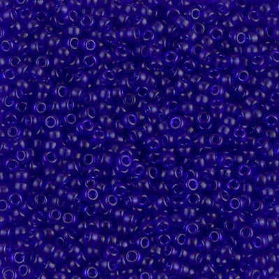 Miyuki 11 Round Seed Bead, 11-151FR, Semi-Frosted Transparent Cobalt , 13 grams