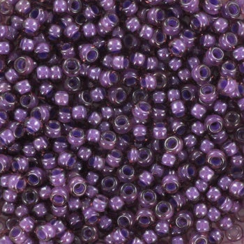 lavender seed beads Miyuki 11 Round Seed Bead, 11-2264, Fancy Lined Lavender, 13 grams