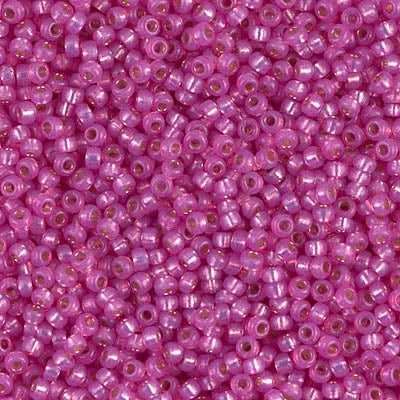 Miyuki 11 Round Seed Bead, 11-4238, Duracoat Silver Lined Dyed Paris Pink, 13 grams