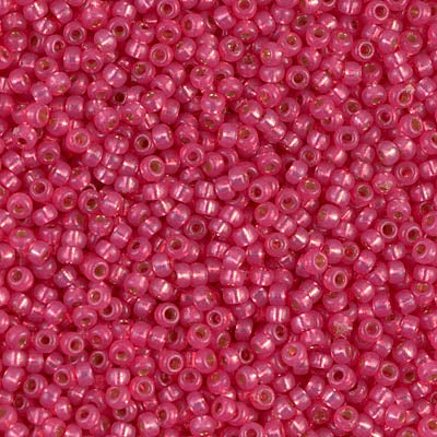 Miyuki 11 Round Seed Bead, 11-4239, Duracoat Dyed Hibiscus Silver Lined Alabaster, 13 grams