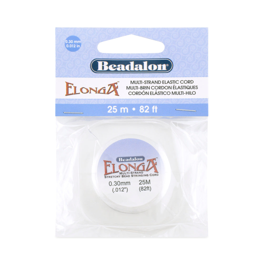 Elonga, Multi-Strand Gossamer Floss Stretch Cord, 0.3 mm (.012 in), White, 25 m