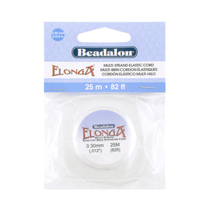 Elonga, Multi-Strand Gossamer Floss Stretch Cord, 0.3 mm (.012 in), White, 25 m