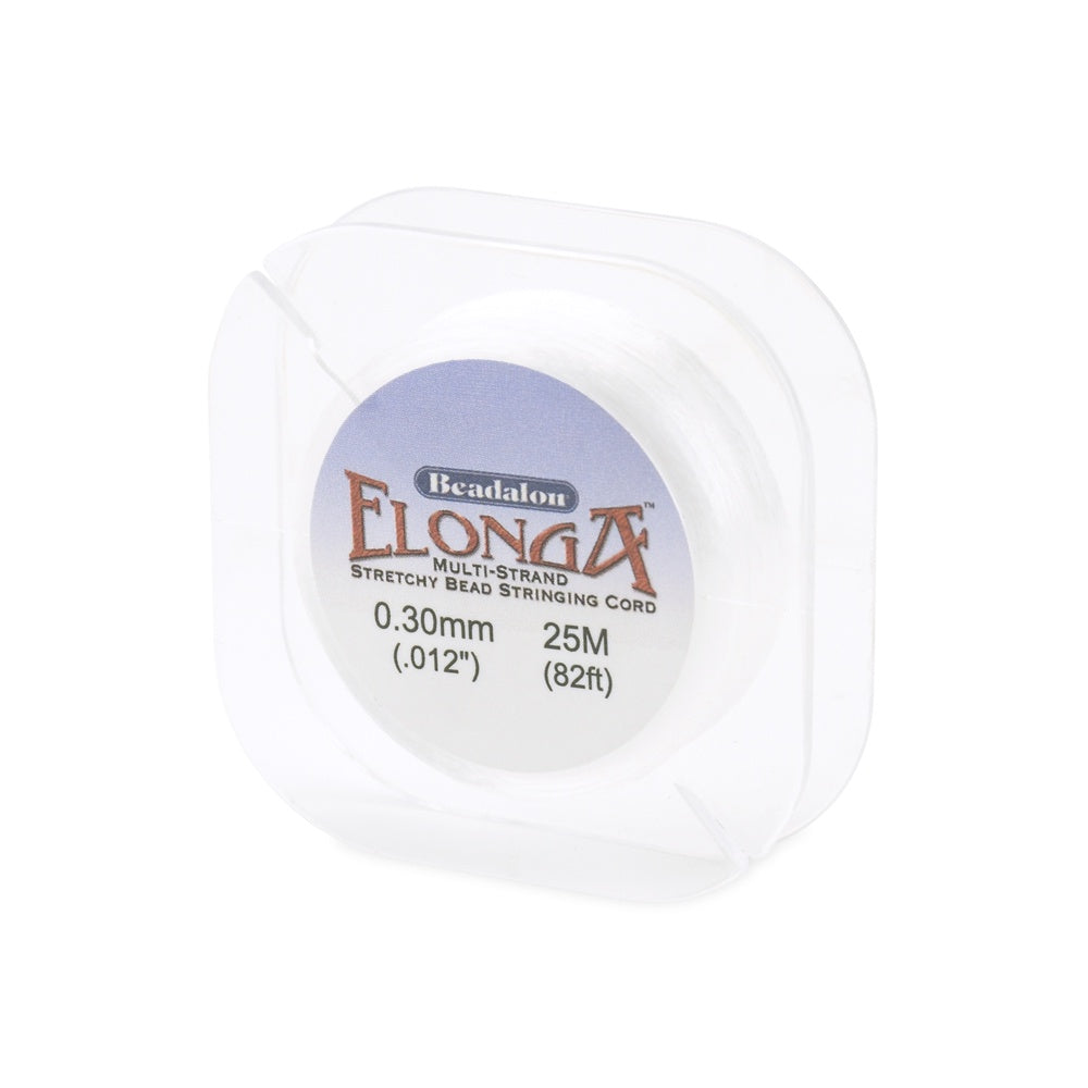 Elonga, Multi-Strand Gossamer Floss Stretch Cord, 0.3 mm (.012 in), White, 25 m