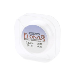 Elonga, Multi-Strand Gossamer Floss Stretch Cord, 0.3 mm (.012 in), White, 25 m