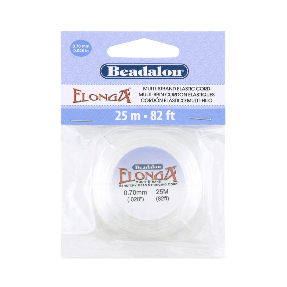 Elonga, Multi-Strand Gossamer Floss Stretch Cord, 0.7 mm (.028 in), White, 25 m