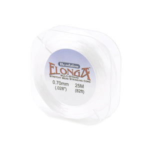 Elonga, Multi-Strand Gossamer Floss Stretch Cord, 0.7 mm (.028 in), White, 25 m