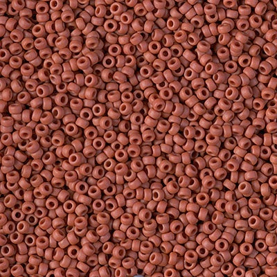 Miyuki 15/0 Round Seed Bead, 15-1236, Matte Opaque Terra Cotta, 8 grams