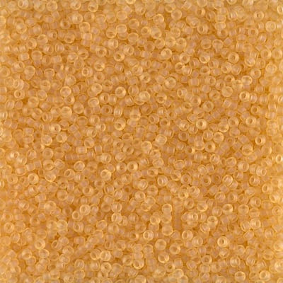 Miyuki 15/0 Round Seed Bead, Matte Transparent Light Topaz, #132F, 8 grams