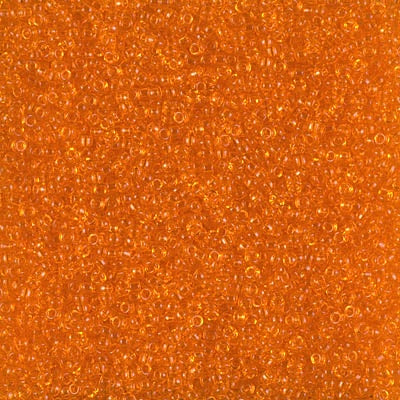 Miyuki 15/0 Round Seed Bead, 15-0138, Transparent Orange, 8 grams