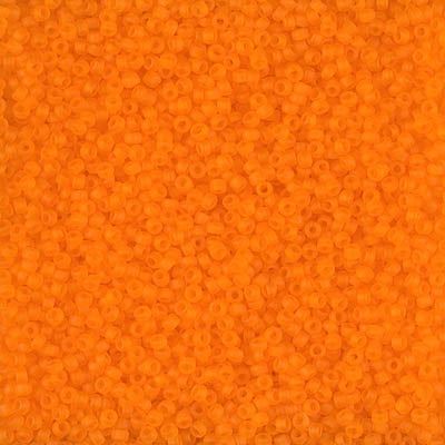 Miyuki 15/0 Round Seed Bead, 15-0138F, Matte Transparent Orange, 8 grams