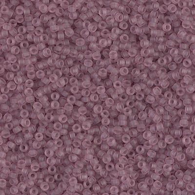 Miyuki 15/0 Round Seed Bead, 15-0142F, Matte Transparent Smoky Amethyst, 8 grams