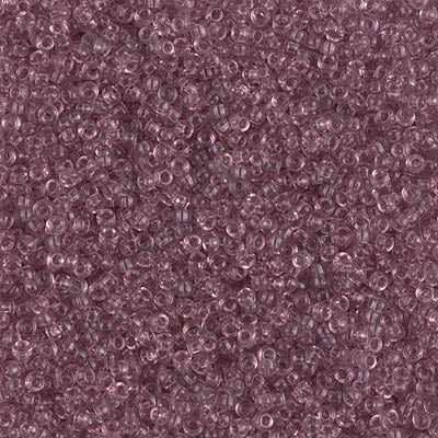Miyuki 15/0 Round Seed Bead, 15-0142, Transparent Smoky Amethyst, 8 grams