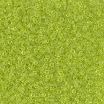 Miyuki 15/0 Round Seed Bead, 15-0143F, Matte Transparent Chartreuse, 8 grams