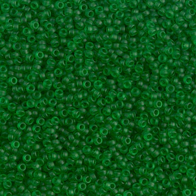 Miyuki 15/0 Round Seed Bead, 15-0146F, Matte Transparent Green, 8 grams