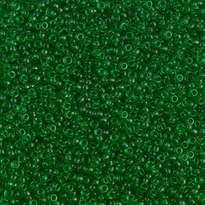 Miyuki 15/0 Round Seed Bead, 15-0146, Transparent Green, 8 grams