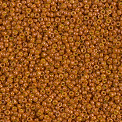 Miyuki 15/0 Round Seed Bead, 15-1479, Dyed Opaque Pumpkin, 8 grams